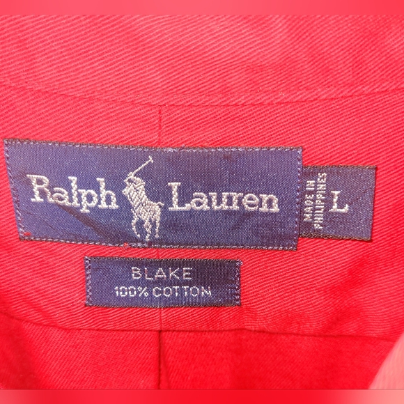 Mens Long Sleeve Ralph Lauren Red Blake Button Down Shirt. Size Large - Picture 6 of 6